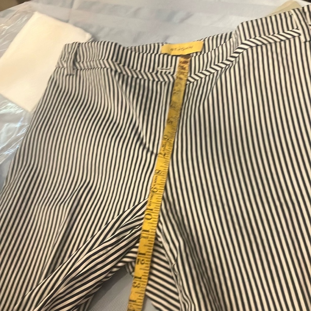 St John Black White Striped Pants Size 8
